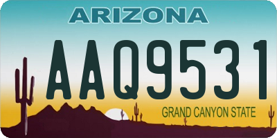 AZ license plate AAQ9531