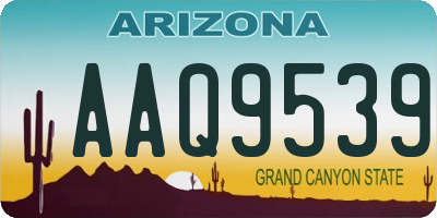 AZ license plate AAQ9539