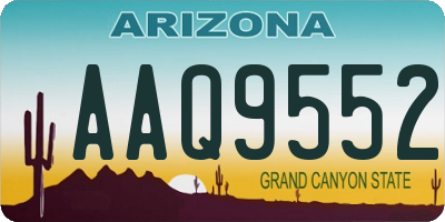 AZ license plate AAQ9552