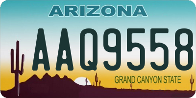 AZ license plate AAQ9558