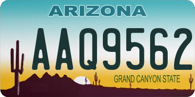 AZ license plate AAQ9562