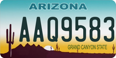 AZ license plate AAQ9583