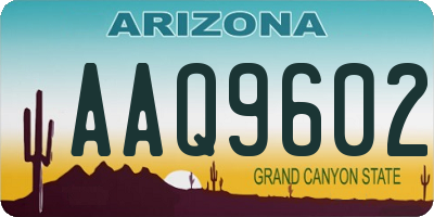 AZ license plate AAQ9602