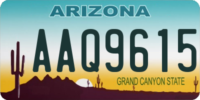 AZ license plate AAQ9615