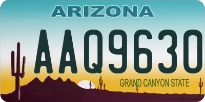 AZ license plate AAQ9630