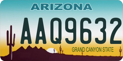 AZ license plate AAQ9632
