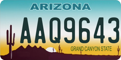 AZ license plate AAQ9643