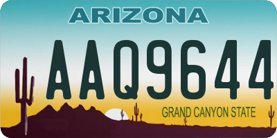 AZ license plate AAQ9644