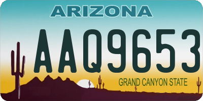 AZ license plate AAQ9653