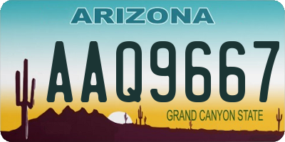 AZ license plate AAQ9667