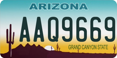 AZ license plate AAQ9669