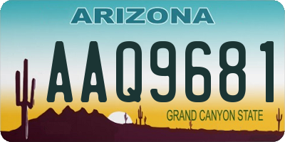 AZ license plate AAQ9681