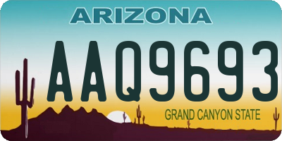 AZ license plate AAQ9693