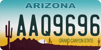 AZ license plate AAQ9696