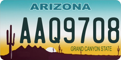 AZ license plate AAQ9708