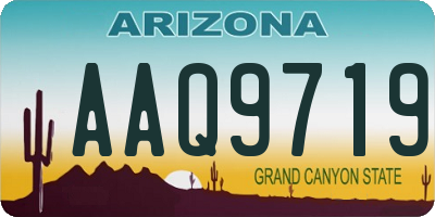 AZ license plate AAQ9719