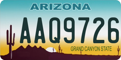 AZ license plate AAQ9726