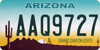 AZ license plate AAQ9727