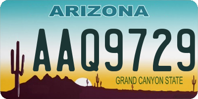 AZ license plate AAQ9729