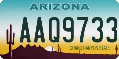 AZ license plate AAQ9733
