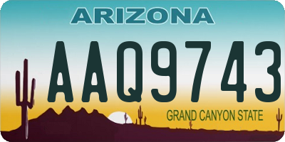 AZ license plate AAQ9743