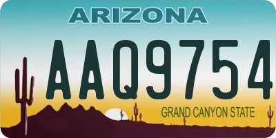 AZ license plate AAQ9754