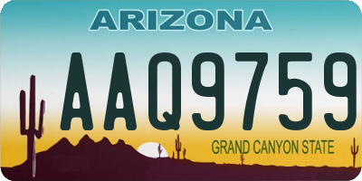 AZ license plate AAQ9759