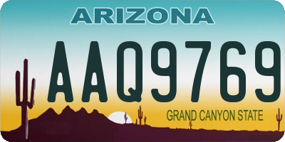 AZ license plate AAQ9769