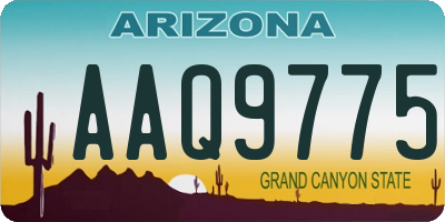 AZ license plate AAQ9775