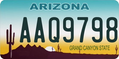 AZ license plate AAQ9798