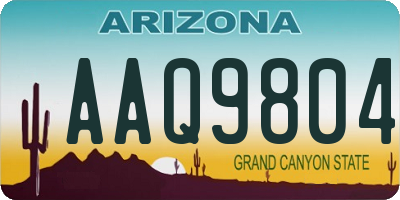 AZ license plate AAQ9804