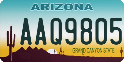 AZ license plate AAQ9805