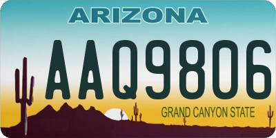 AZ license plate AAQ9806