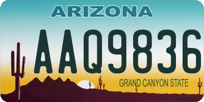 AZ license plate AAQ9836
