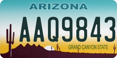 AZ license plate AAQ9843