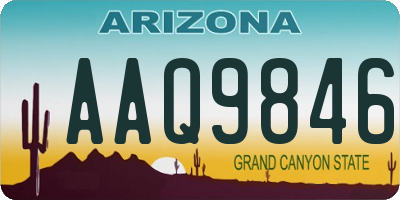 AZ license plate AAQ9846