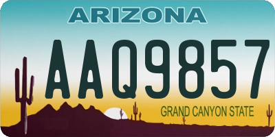 AZ license plate AAQ9857