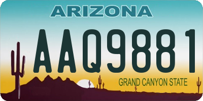 AZ license plate AAQ9881