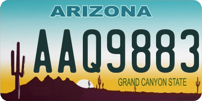 AZ license plate AAQ9883
