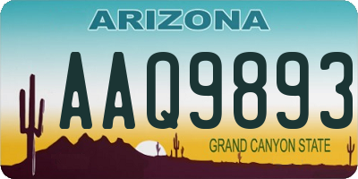 AZ license plate AAQ9893