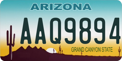 AZ license plate AAQ9894