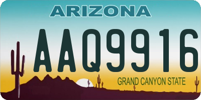AZ license plate AAQ9916