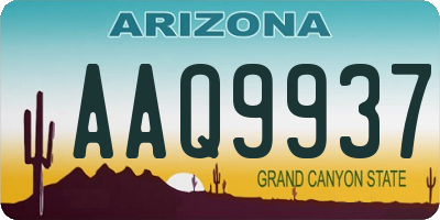 AZ license plate AAQ9937