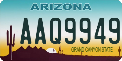AZ license plate AAQ9949