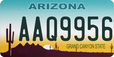 AZ license plate AAQ9956