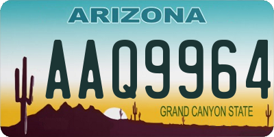 AZ license plate AAQ9964