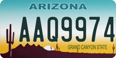 AZ license plate AAQ9974