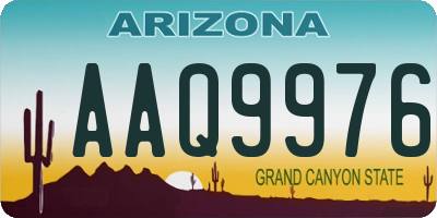 AZ license plate AAQ9976
