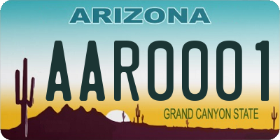 AZ license plate AAR0001