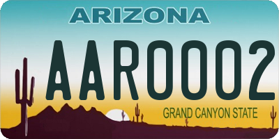 AZ license plate AAR0002